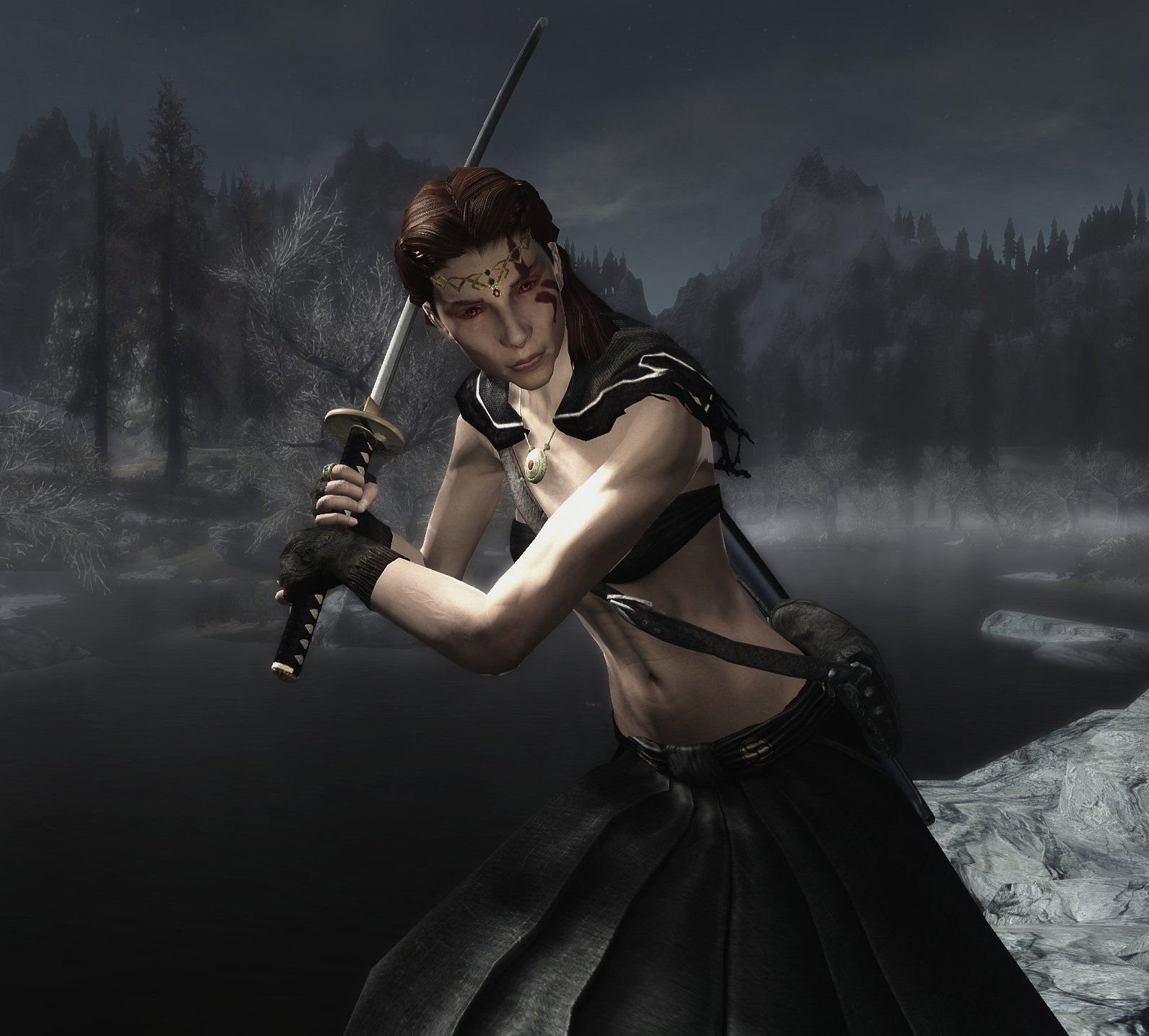 SkyrimReishaSwordStance