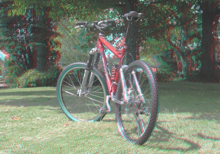 "red/cyan 3D bike"