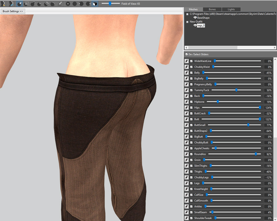 Body Conversions for Skyrim Using BodySlide, Outfit Studio