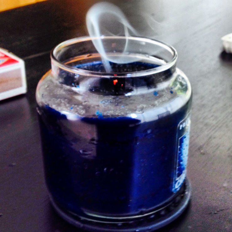 "smoking candle photo"