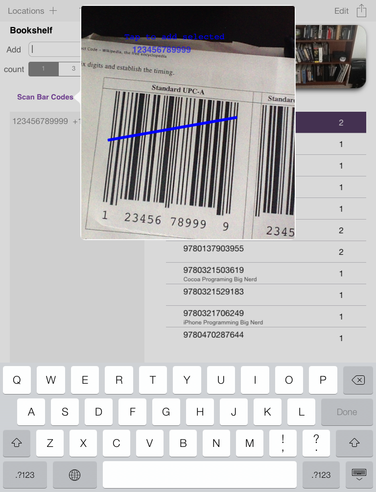 "Dee Count screenshot bar code scanning 3"